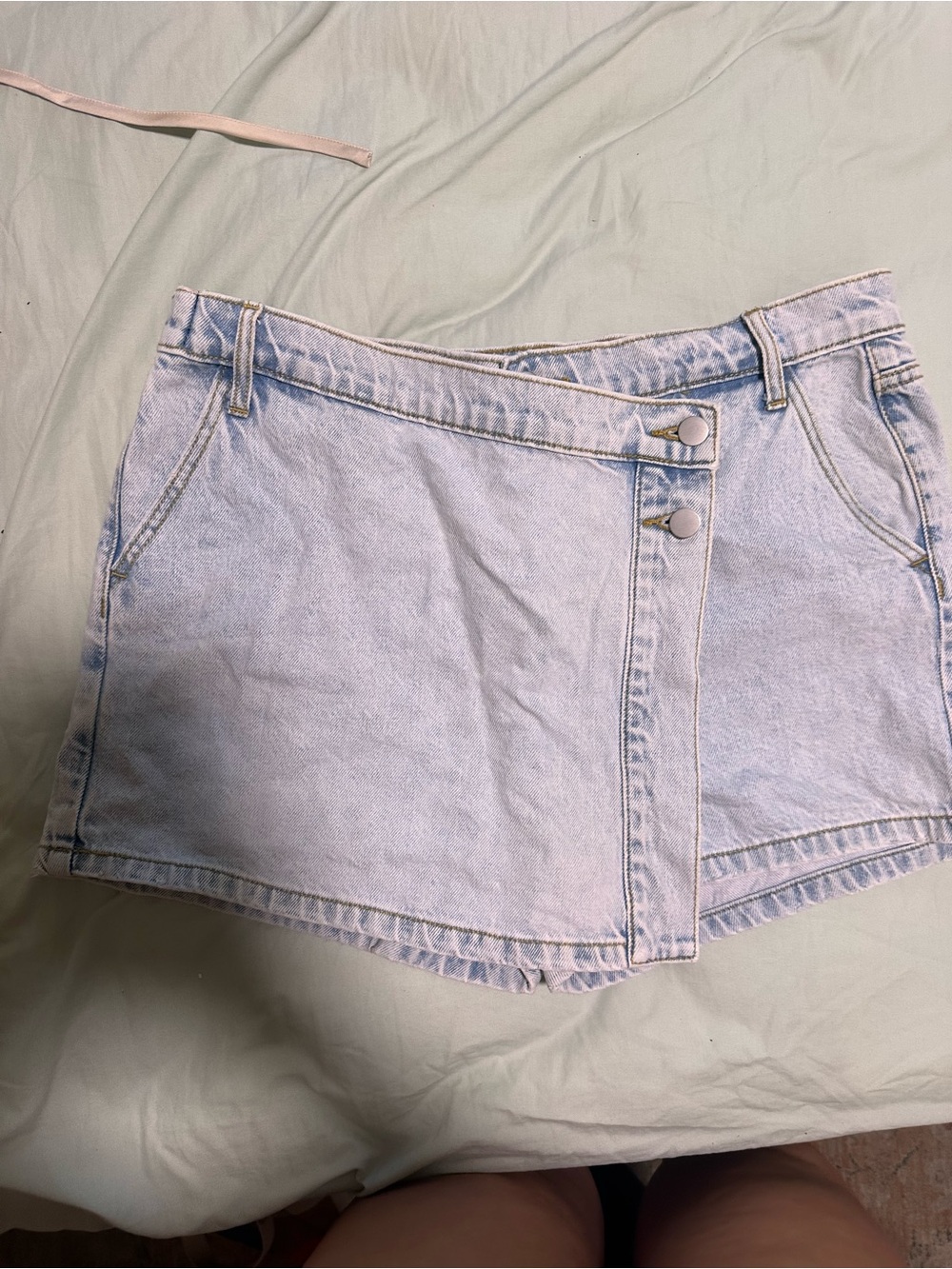Altar'd State Light Blue Denim Mini Skort